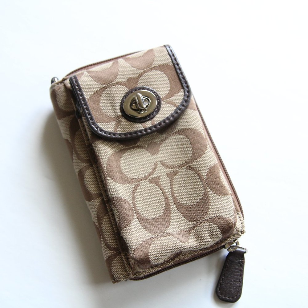 COACH Brown Wallet / Phone Case / Wristlet